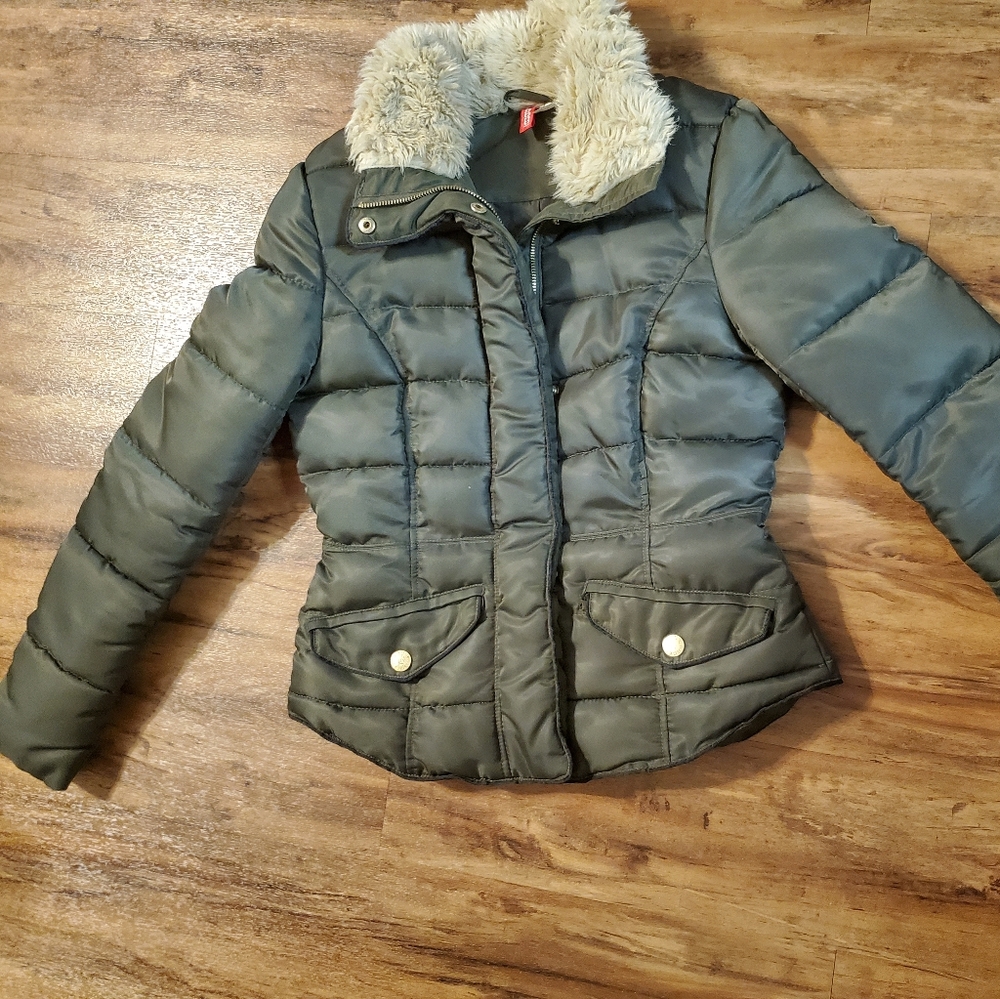 COPY - Green faux fur winter coat